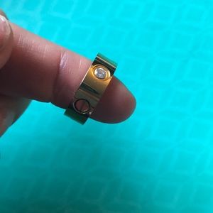 18k gold Cartier 3 diamond love ring